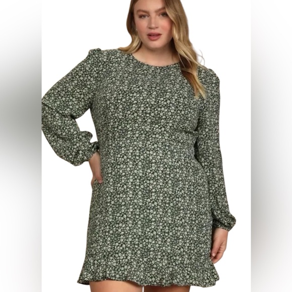 Lulus.  Floral Green Dress - Picture 1 of 8